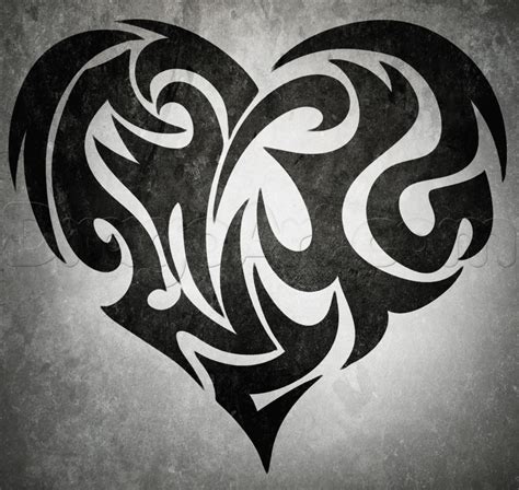 tribal heart drawings|More.